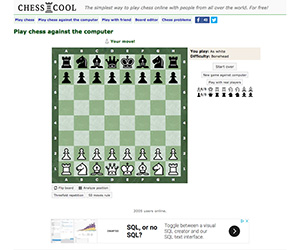 Play chess online against the computer or yourself